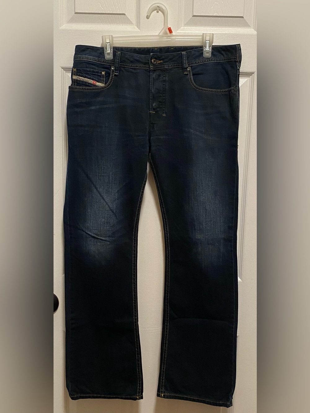 Diesel Zatiny Bootcut Jeans | Men’s | Dark Wash with Gold Stitching | Size 33